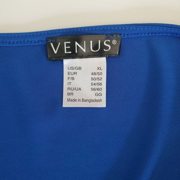 Venus Blue Deep V Neck Wrap 3/4 Sleeve One Piece Bodysuit Womens XL - Picture 6 of 6